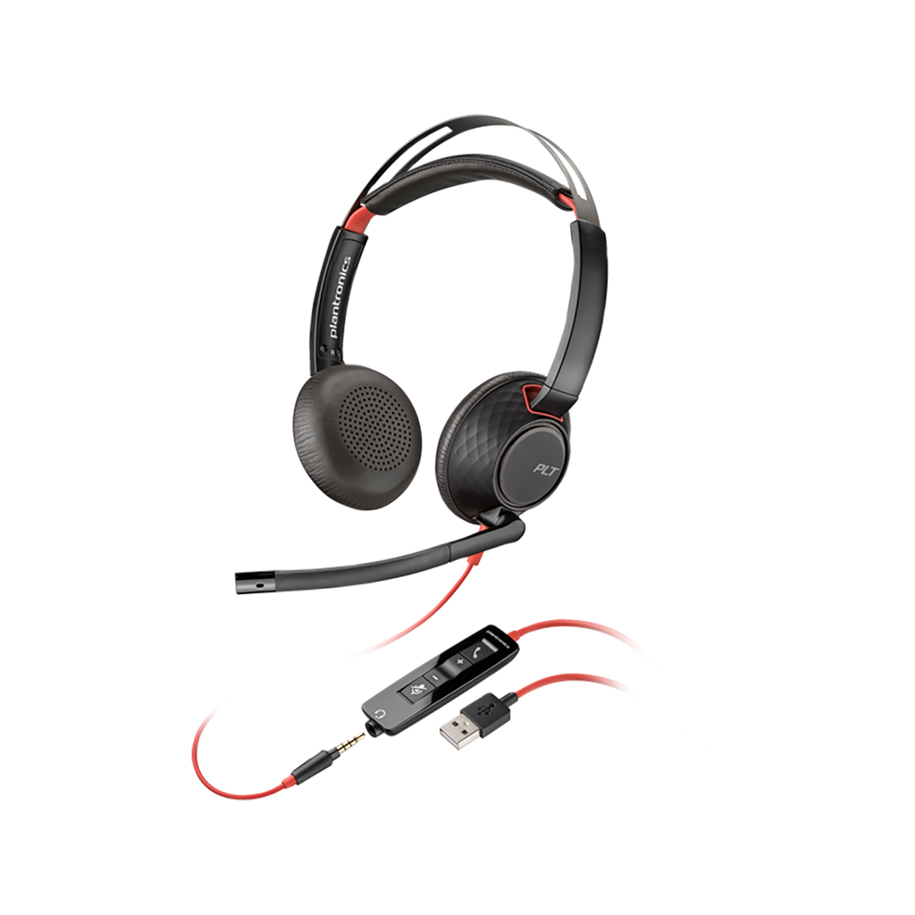 Poly Blackwire 3320 Stereo Microsoft Teams Certified USB-C Headset +USB-C/A Adapter