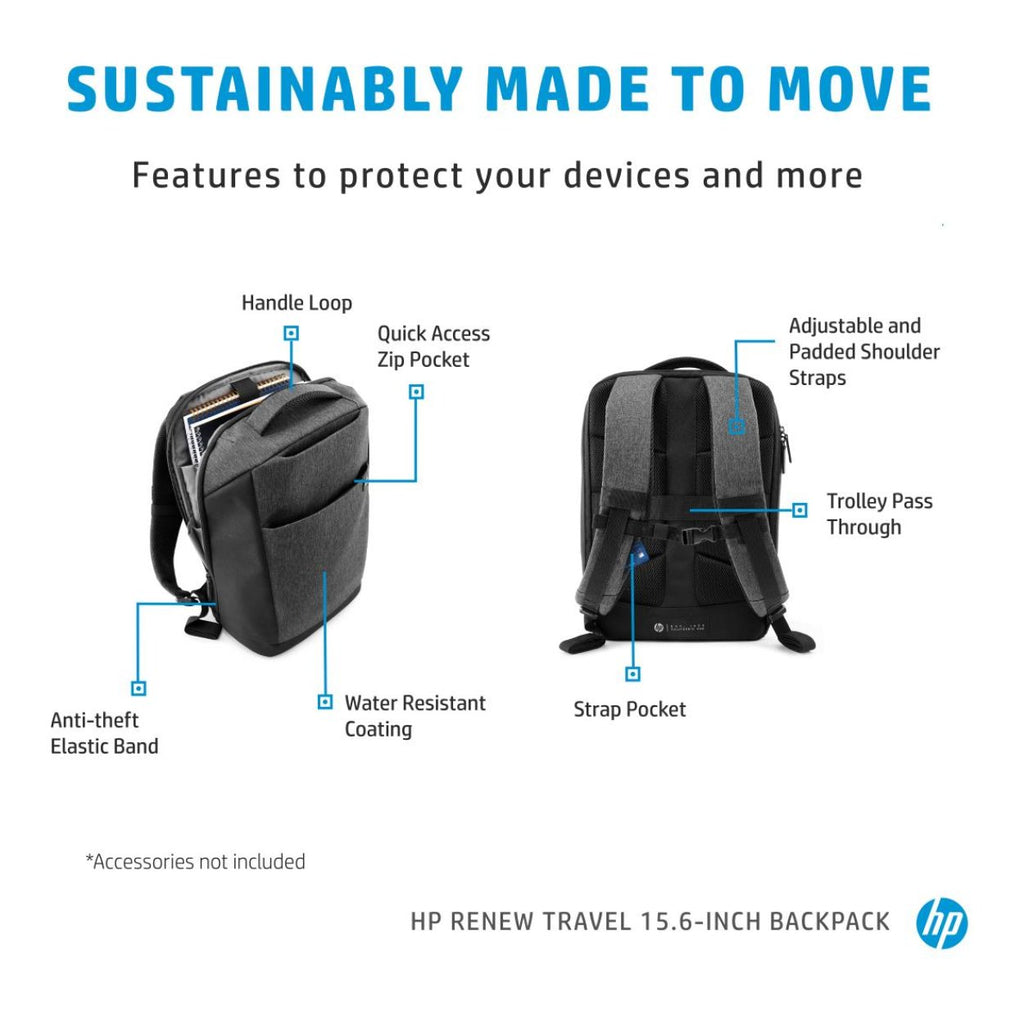 HP Renew Travel Grey 15.6" Backpack